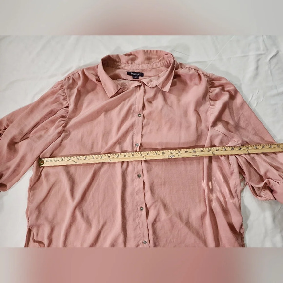 Roman's Tunic Womens Blush Button Up Blouse - Picture 3 of 11